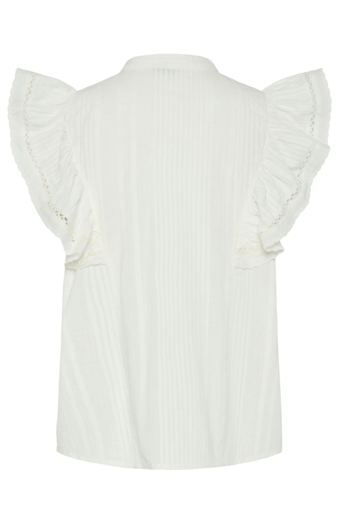 PCSIKKA SL SHIRT MPA WVN BC 17156363 CLOUD DANCER